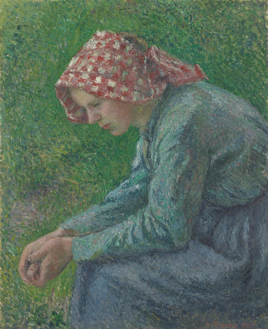 Uma mulher camponesa sentada de Camille Pissarro