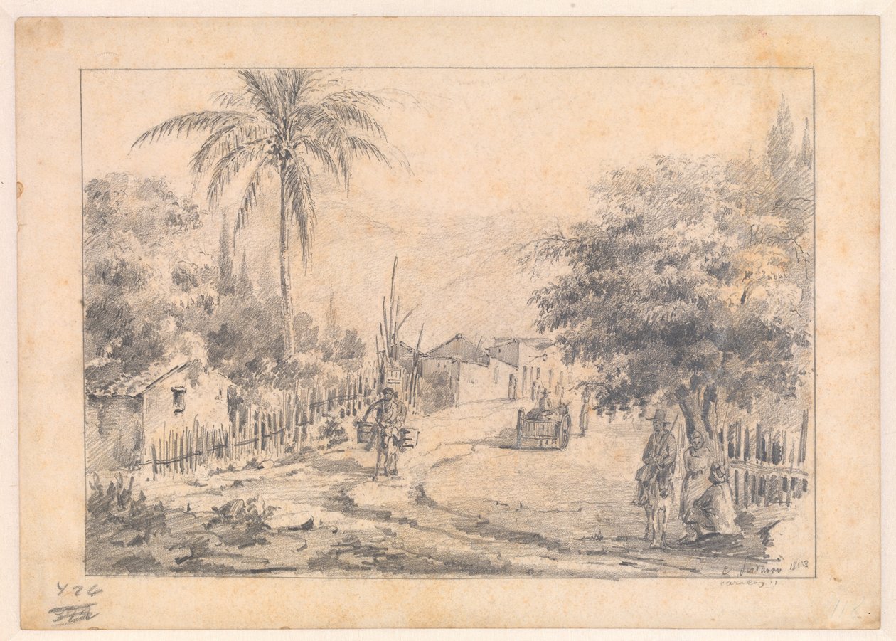 A Village Street, Caracas, Venezuela de Camille Pissarro
