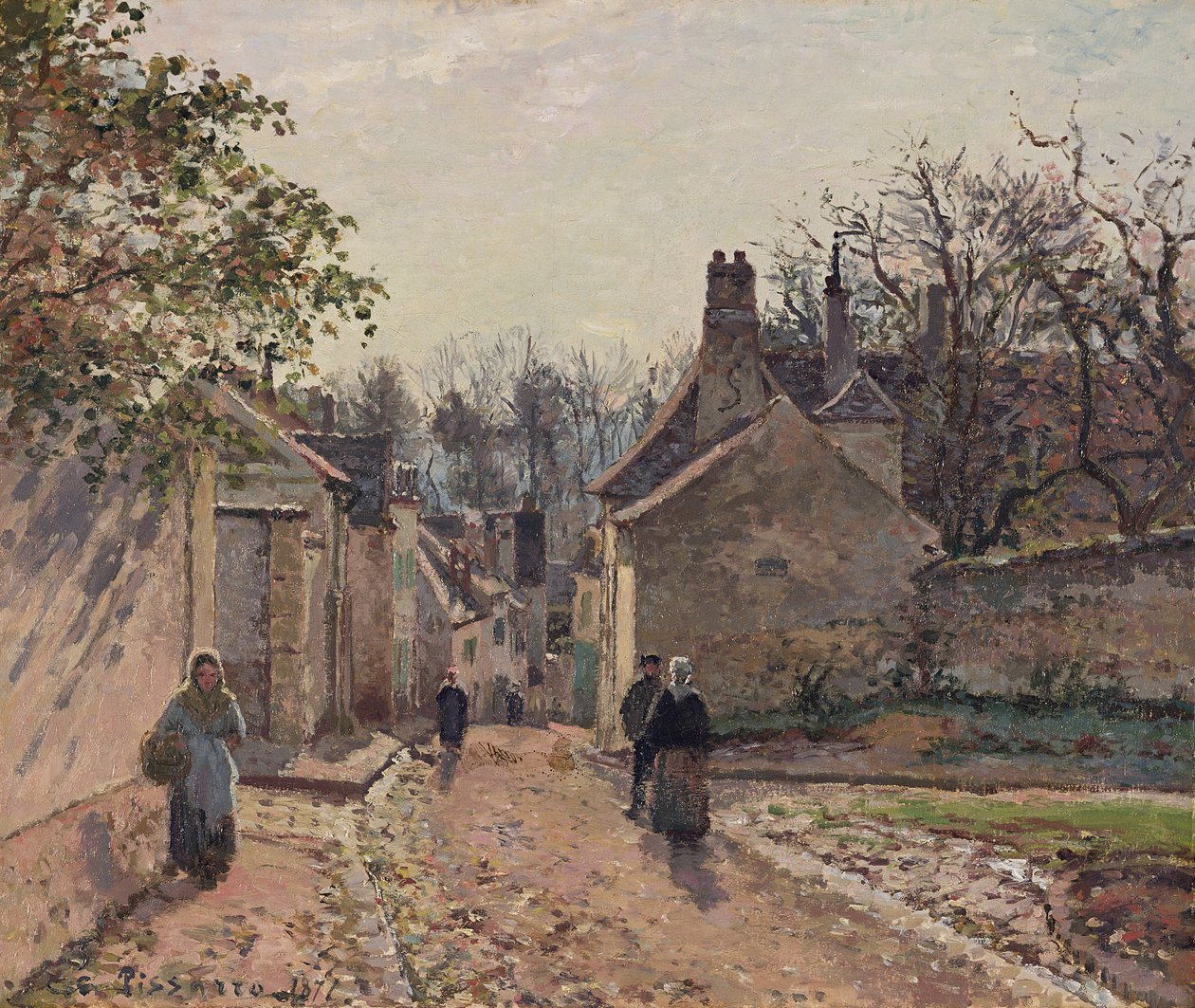 Uma rua de aldeia, Louveciennes de Camille Pissarro