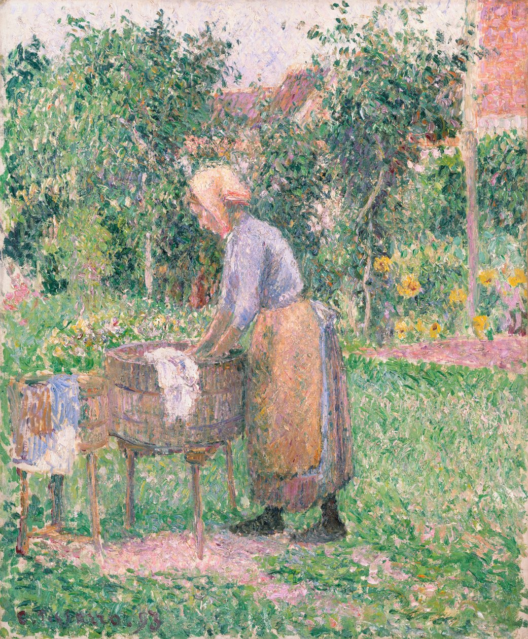 Uma lavadeira em Éragny, 1893. de Camille Jacob Pissarro