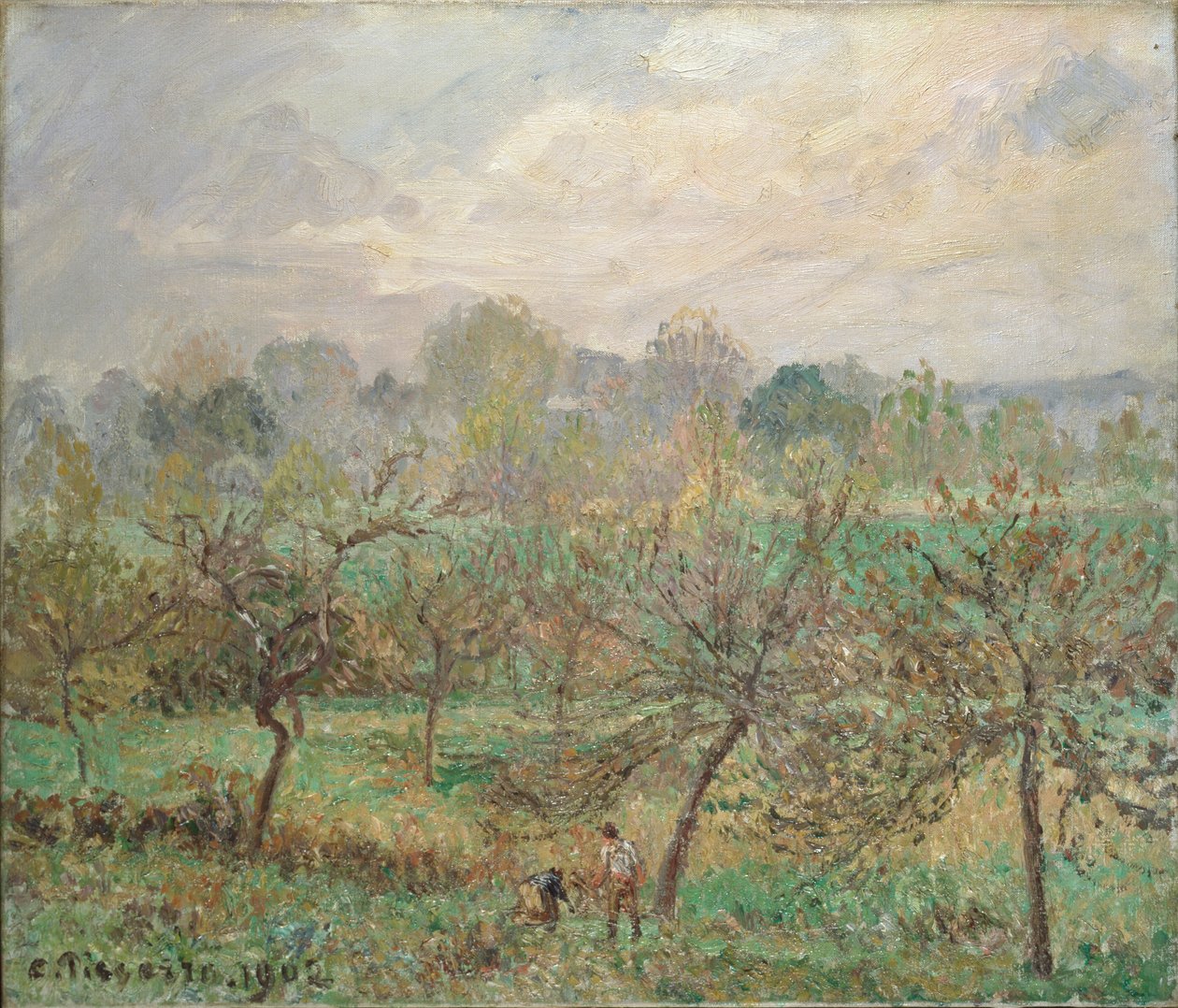 Outono, Névoa da Manhã, Éragny-sur-Epte, 1902 de Camille Pissarro