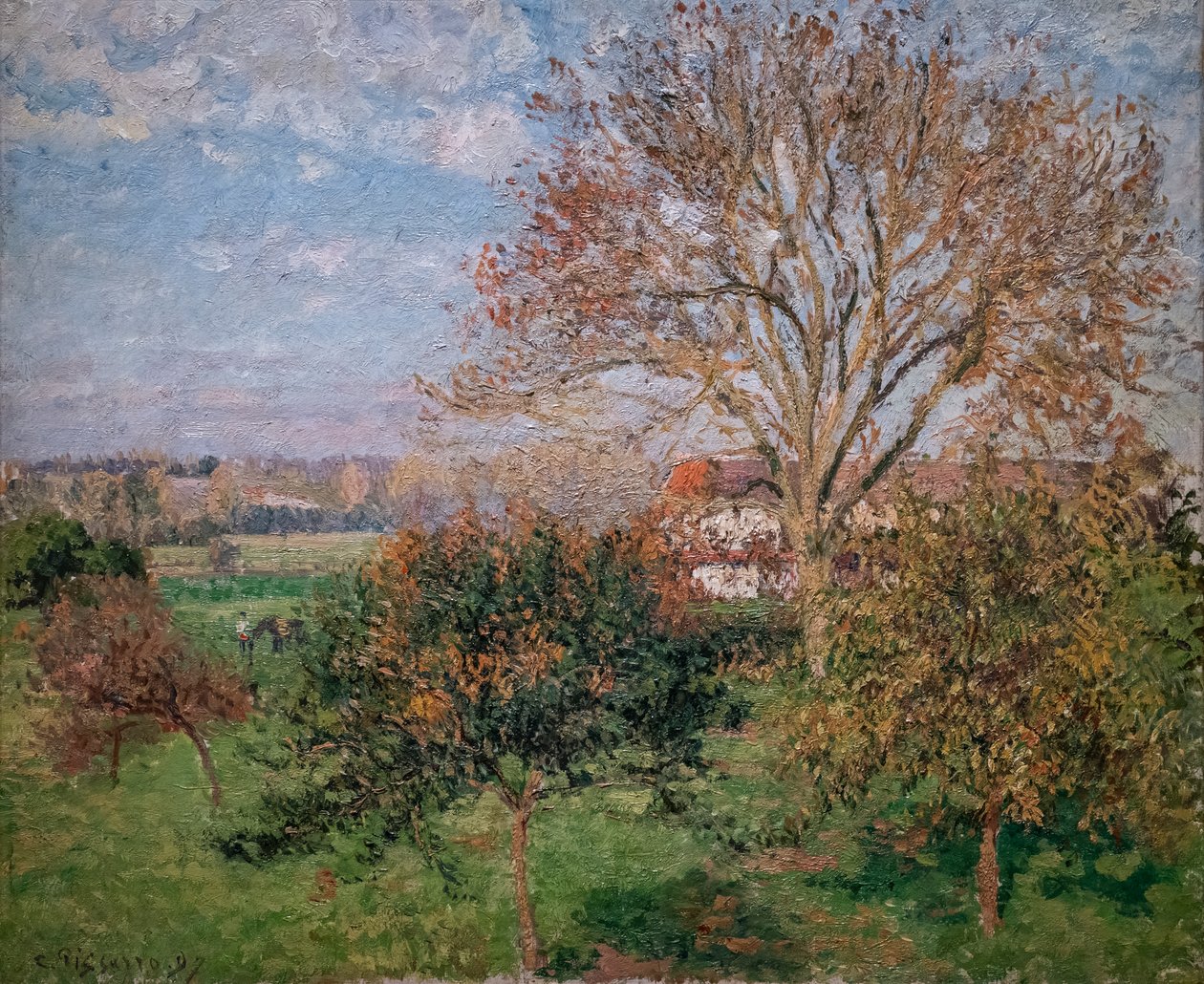 Outono, manhã em Eragny de Camille Pissarro
