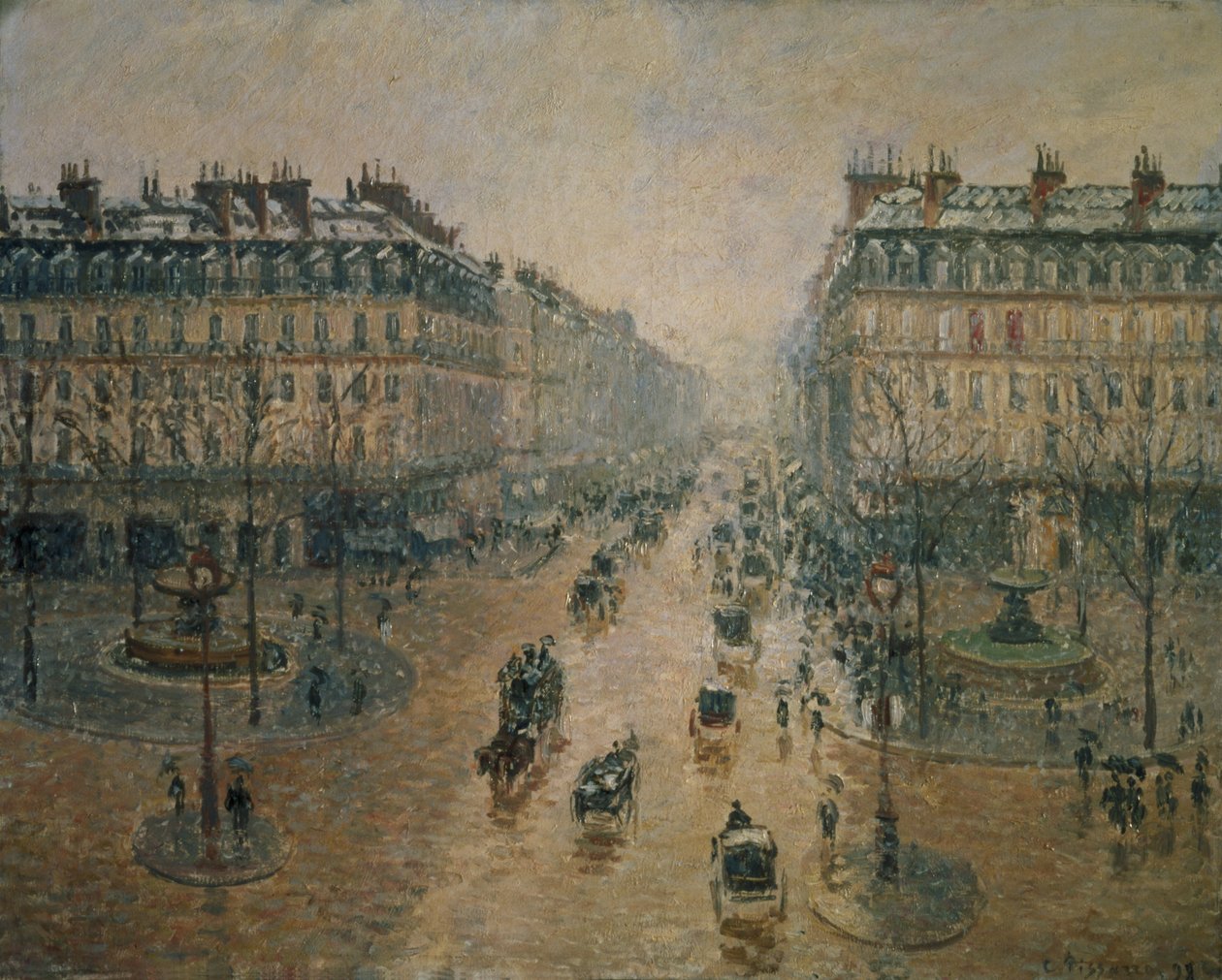 Avenue de L&39;Opera, Paris de Camille Jacob Pissarro