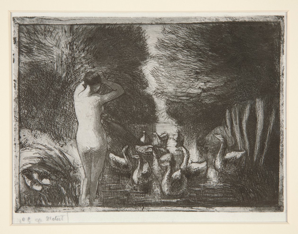 Baigneuse aux oies (Banho com gansos) de Camille Pissarro