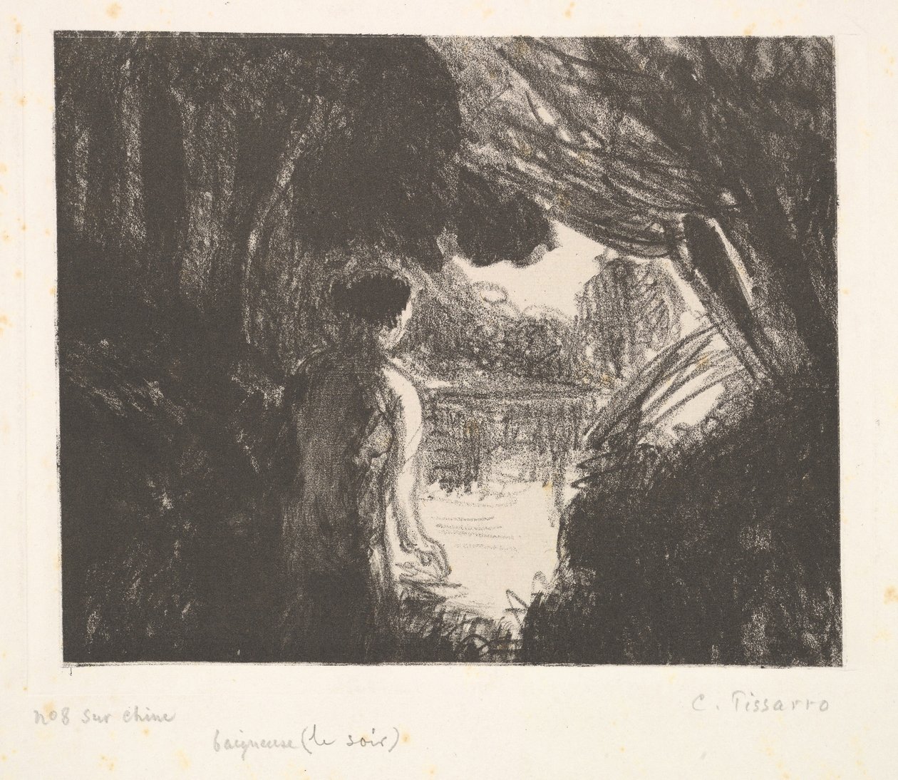 Banhista, noite, 1897. de Camille Jacob Pissarro