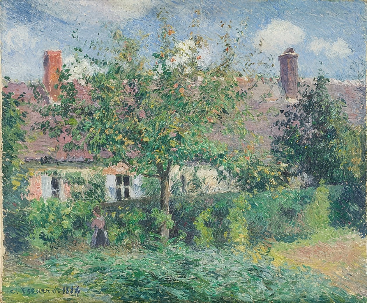 Quinta em Éragny. 1884 de Camille Jacob Pissarro