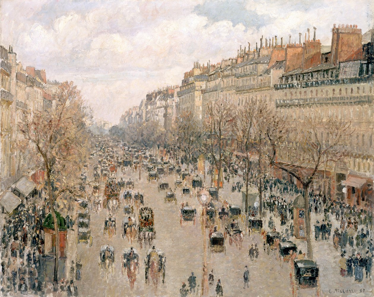Boulevard Montmartre, Afternoon Sun de Camille Jacob Pissarro