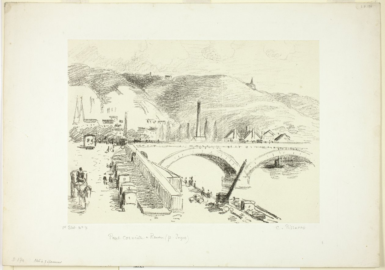 Ponte em Rouen: Pont Corneille de Camille Pissarro