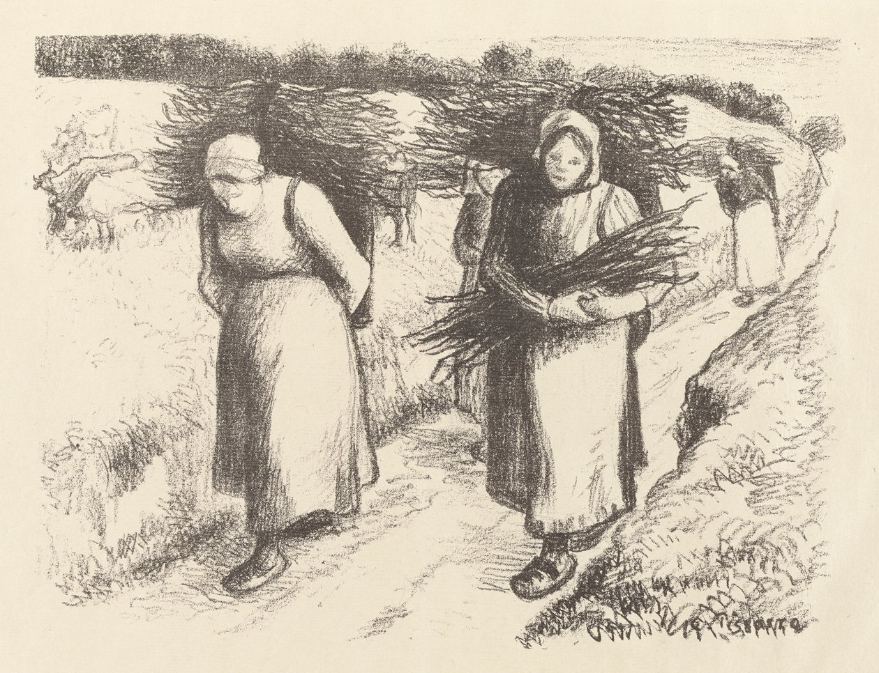 Transportadores de lenha de Camille Pissarro