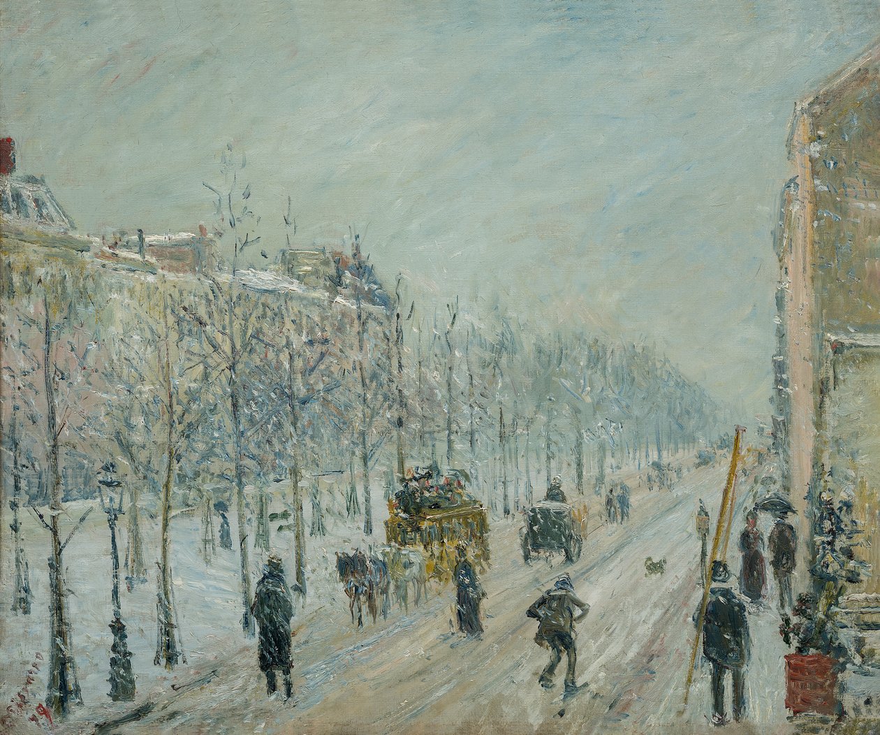 Francês: Les boulevards extérieurs. Effet de neige
Dinamarquês: De ydre boulevarder i snevejr de Camille Pissarro