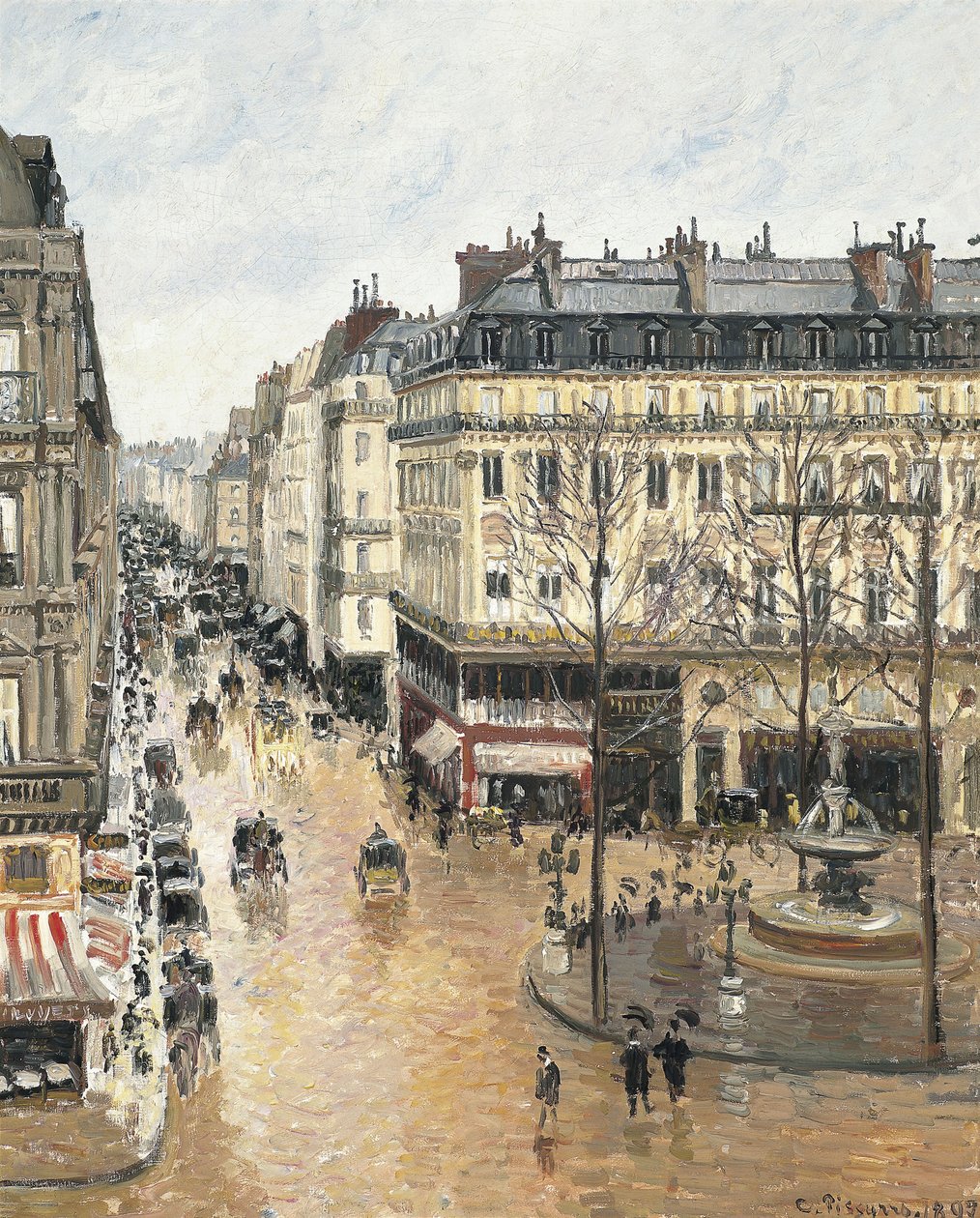 Francês: Rue Saint-Honoré, Après-midi, Effet de Pluie Rue Saint-Honoré in the Afternoon. Efeito da chuva de Camille Pissarro