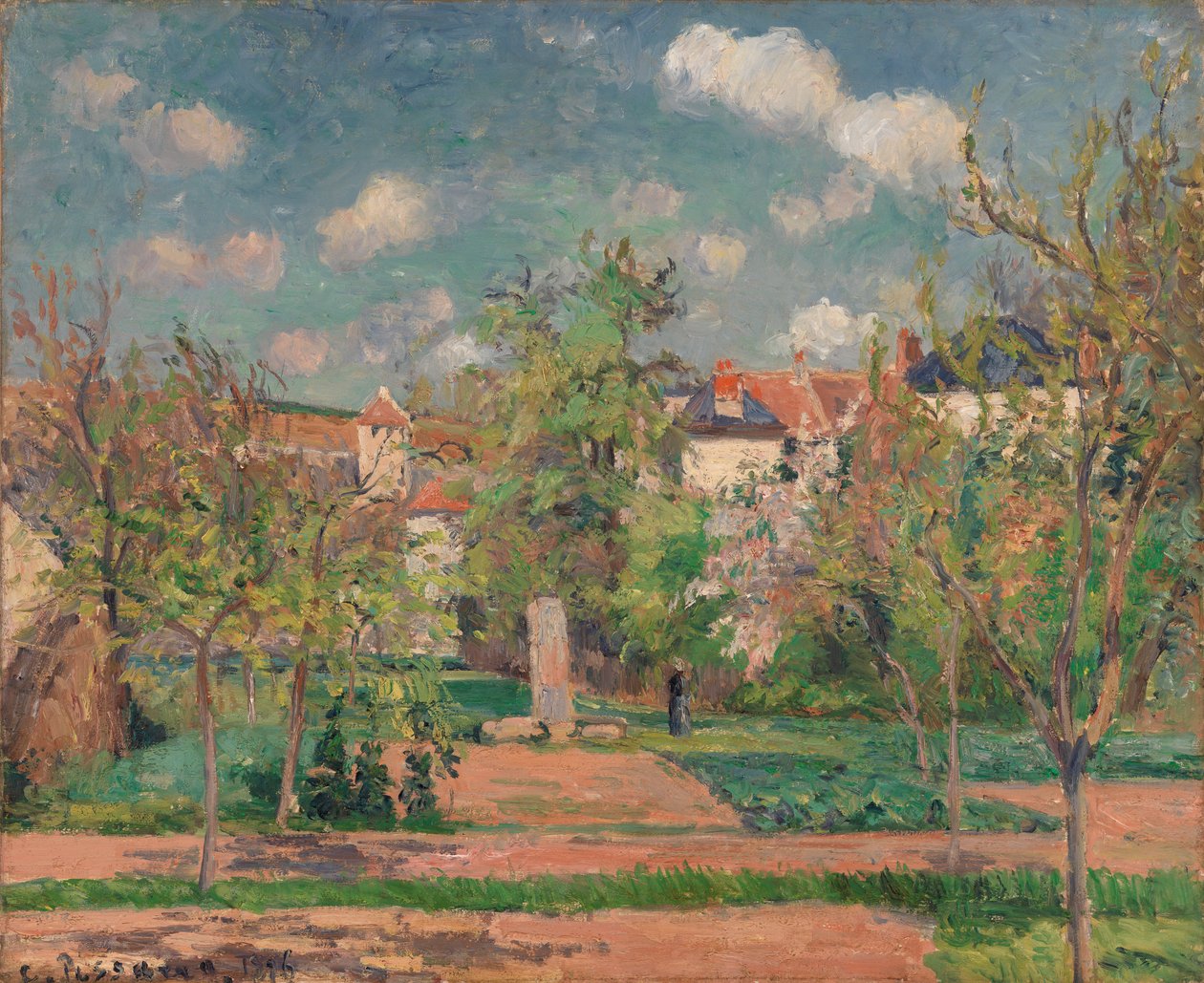 Jardim em plena luz do sol de Camille Pissarro