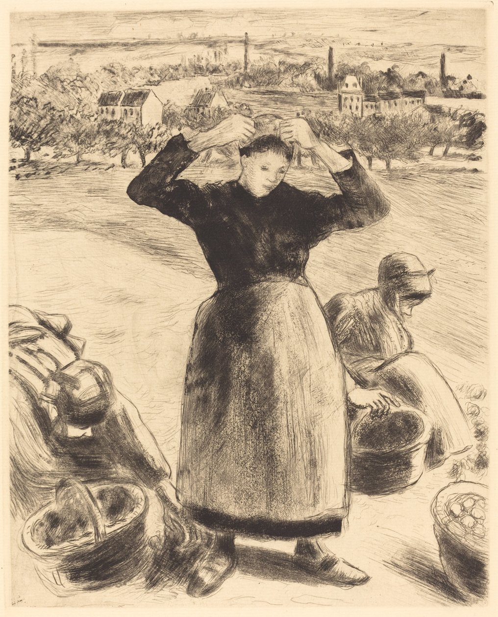 Coletando Batatas (Recolte de pommes de terre) de Camille Pissarro