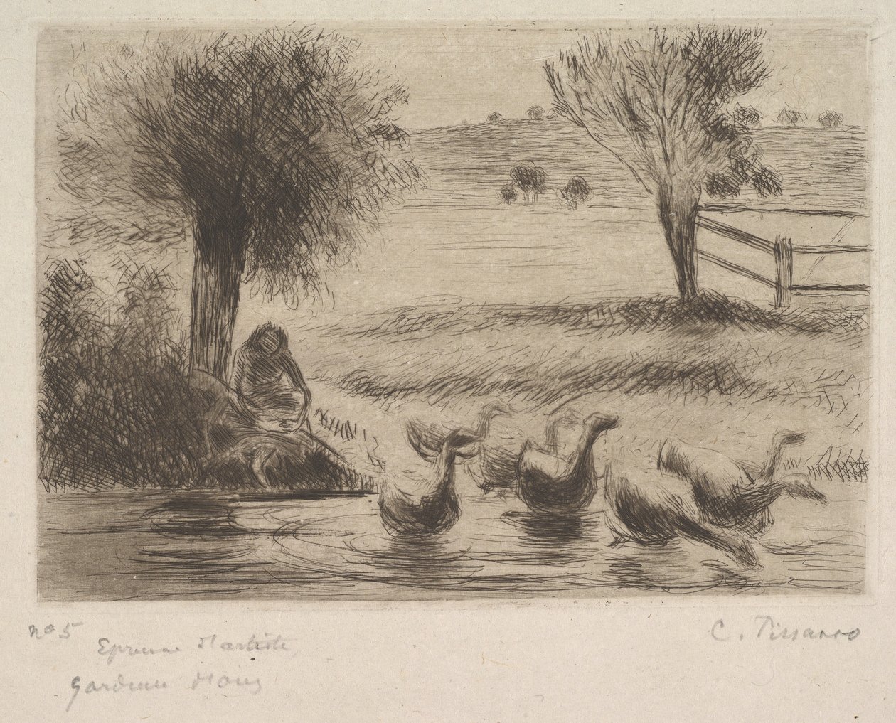 Garota Ganso, 1888. de Camille Jacob Pissarro