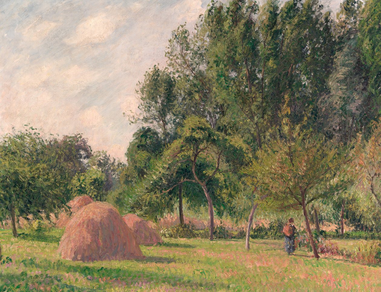 Monte de feno, manhã, Éragny, 1899. de Camille Jacob Pissarro