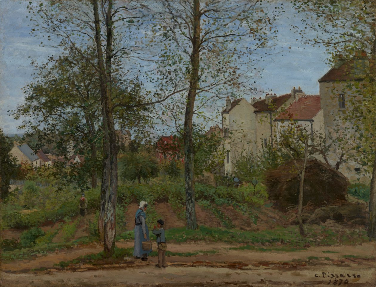 Casas em Bougival de Camille Jacob Pissarro