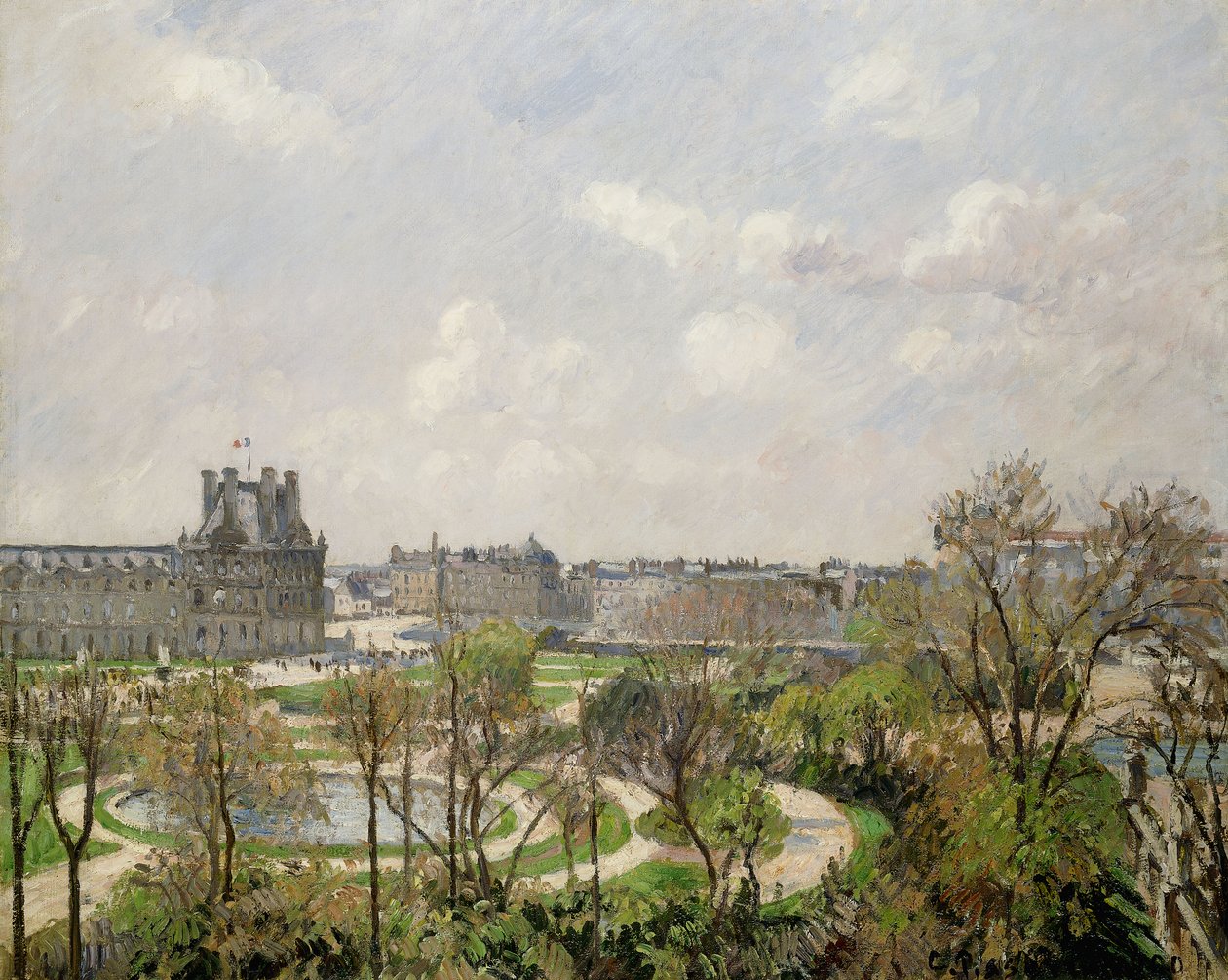 Jardim das Tulherias, manhã de primavera; Jardim das Tulherias, Manhã, Primavera, 1900 de Camille Jacob Pissarro