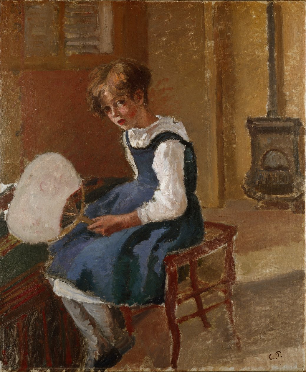 Jeanne segurando um Fan, c1873 de Camille Pissarro