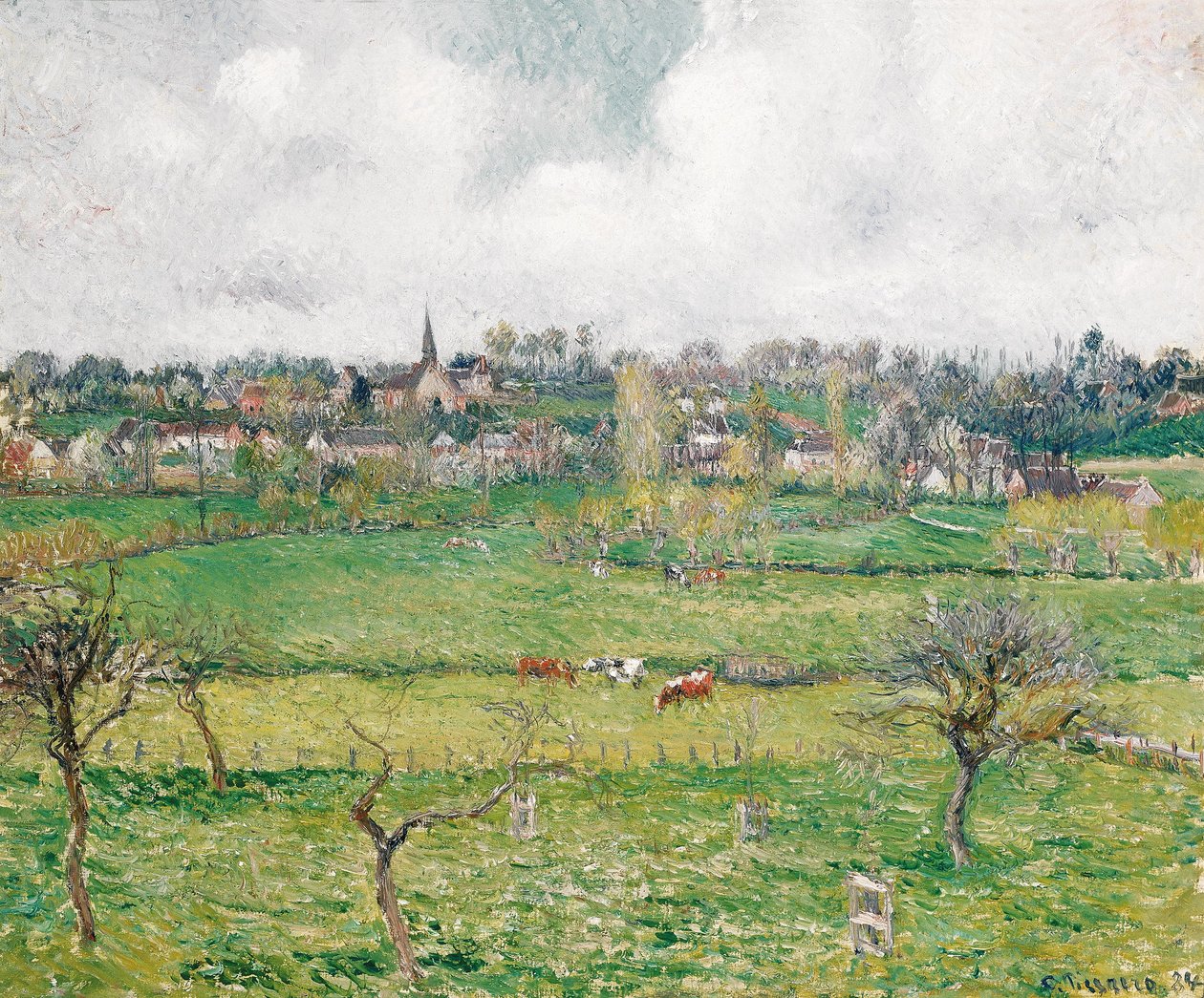 Kotava:  "Wiks va Bazincourt (trutca ke Pissarro)"
Francês:  Vue de Bazincourt de Camille Pissarro