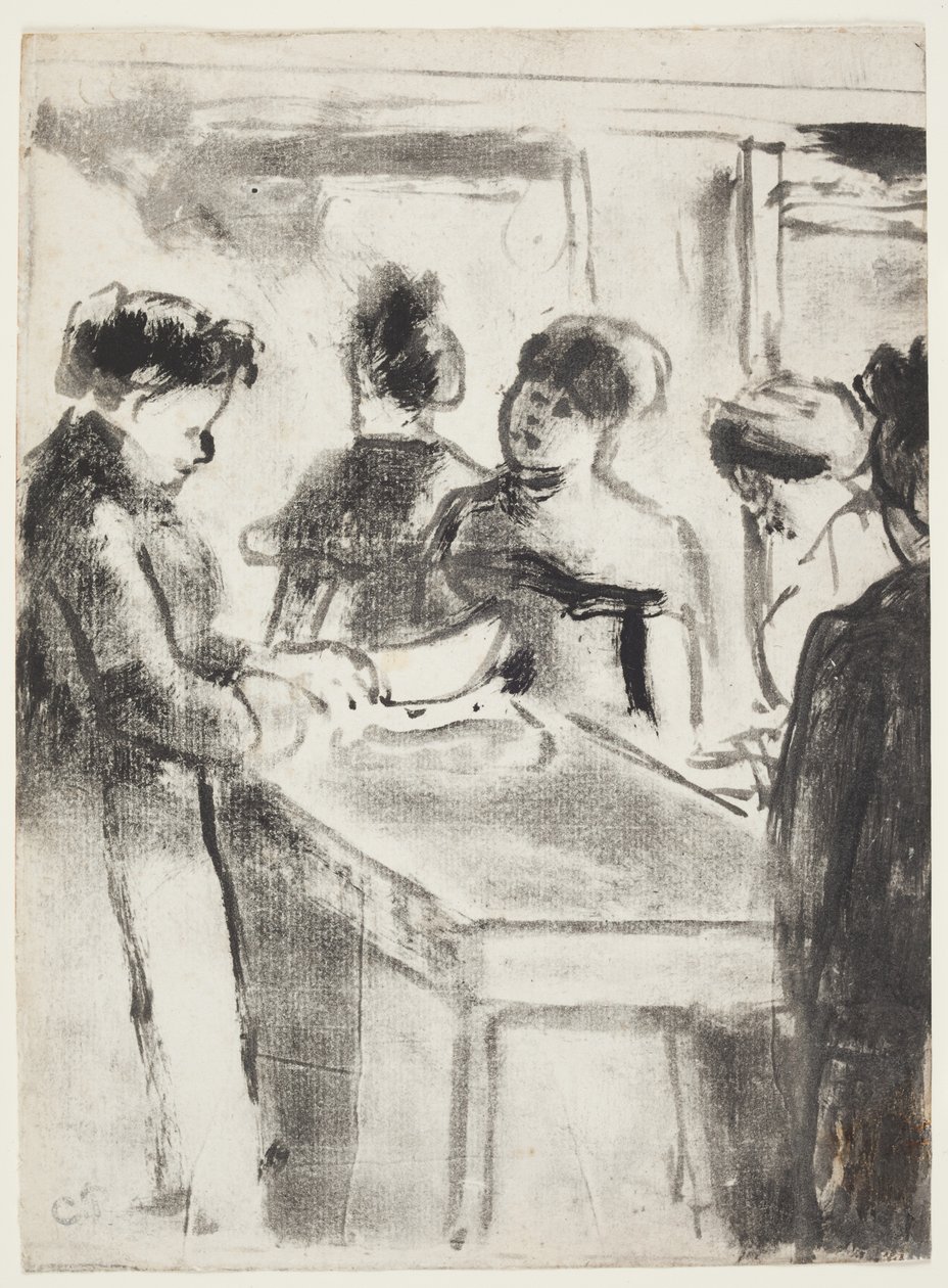 La Charcuterie (The Pork Butcher) 1895 (monótipo com pintura à mão em tinta entalhe) de Camille Jacob Pissarro