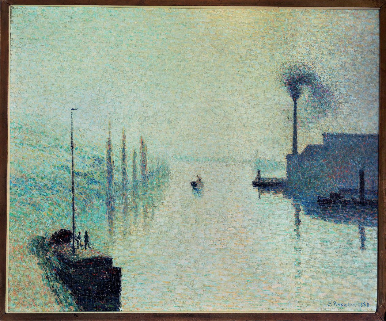 Ilha Lacroix, Rouen, nevoeiro (óleo sobre tela) de Camille Pissarro