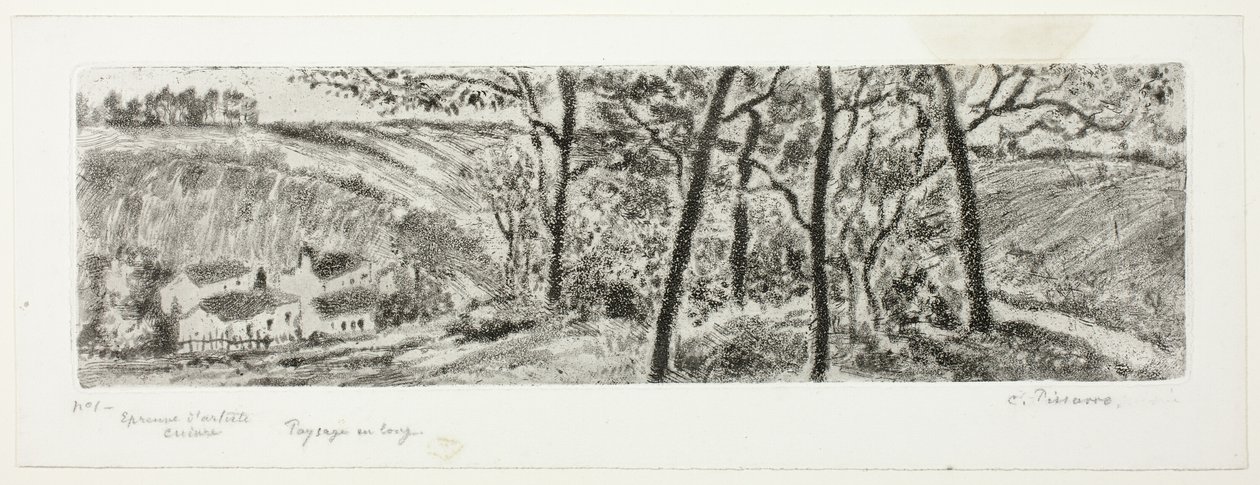 Panorama da paisagem de Camille Pissarro