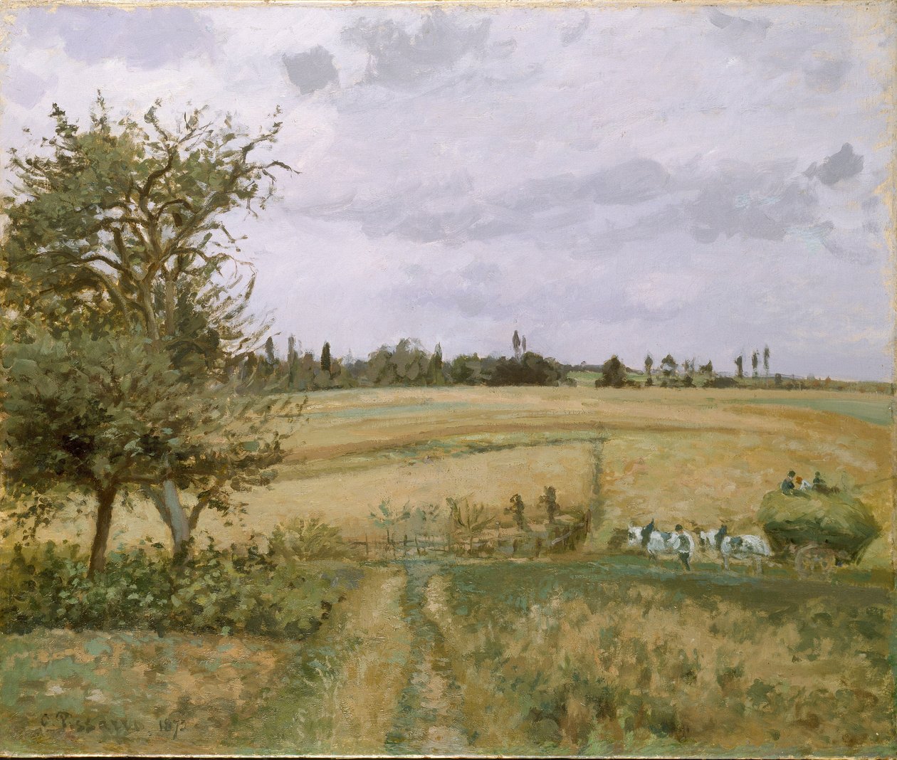 Paisagem em Pontoise, 1872 de Camille Pissarro