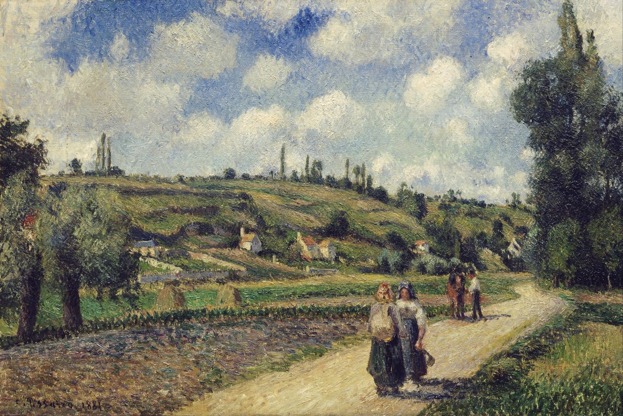 Paisagem perto de Pontoise, estrada de Auvers, 1881 de Camille Pissarro