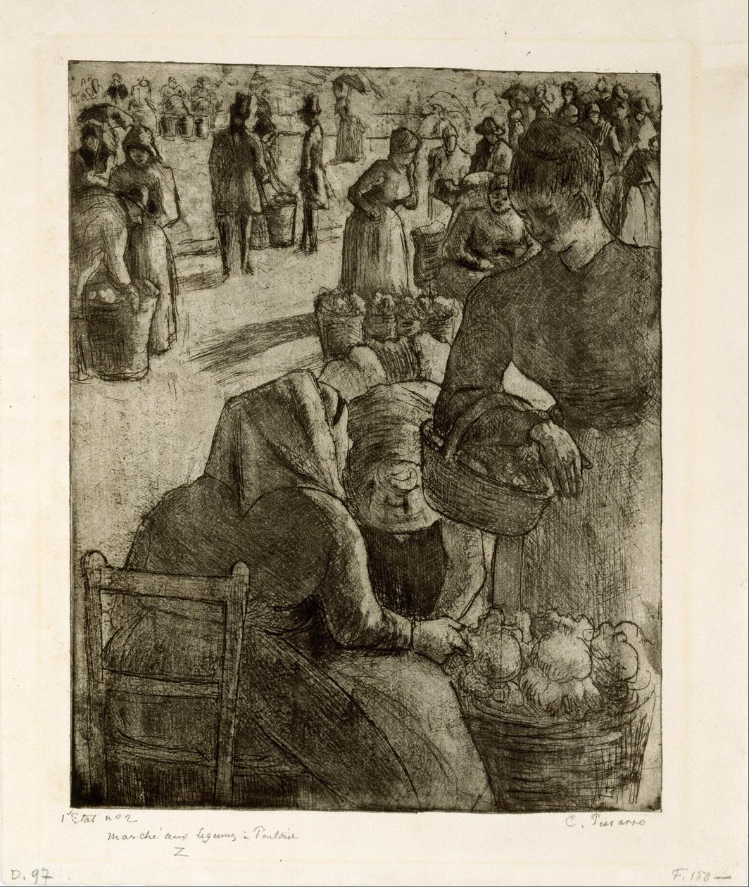 Passeio de legumes em Pontoise de Camille Pissarro