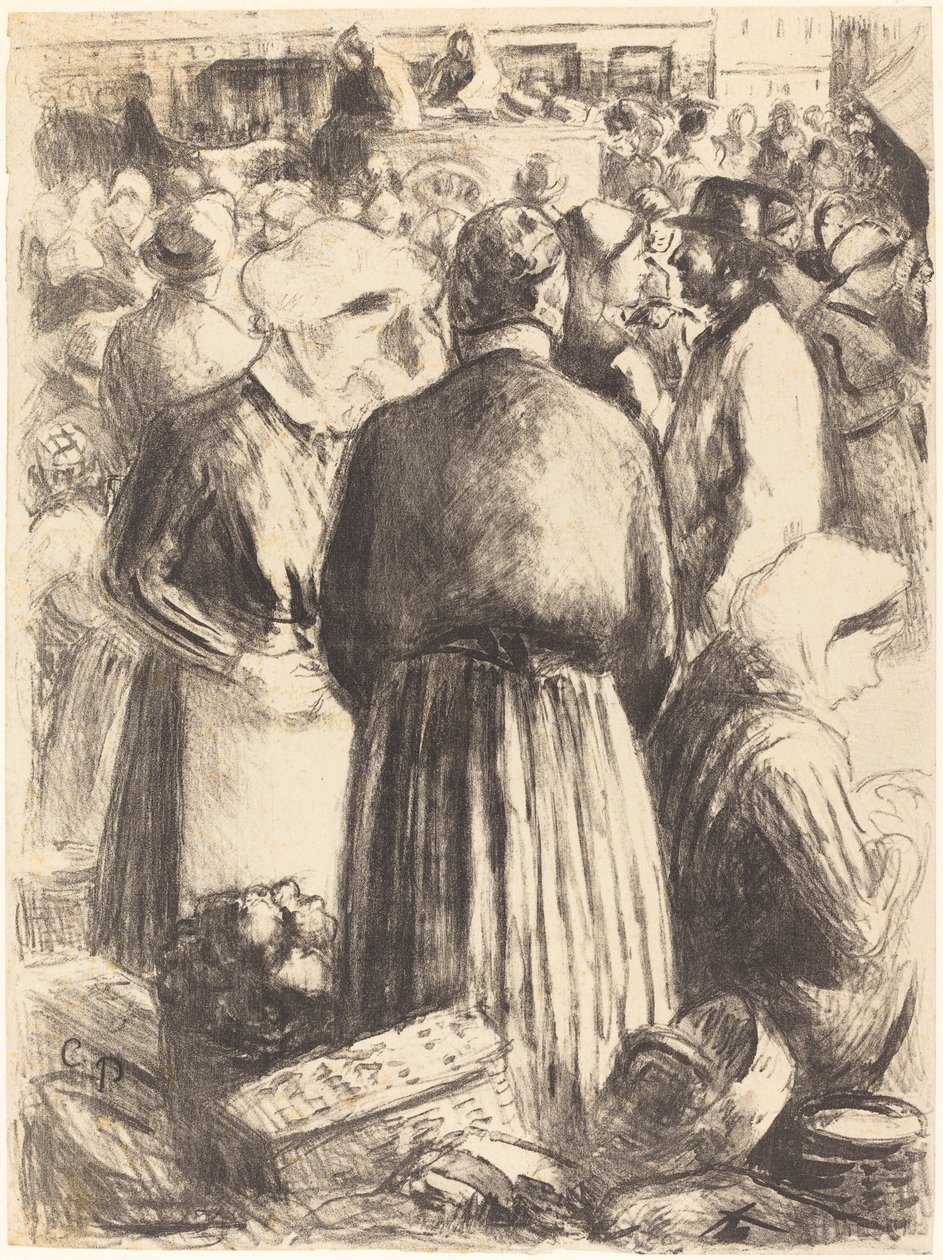 Mercado em Pontoise de Camille Pissarro
