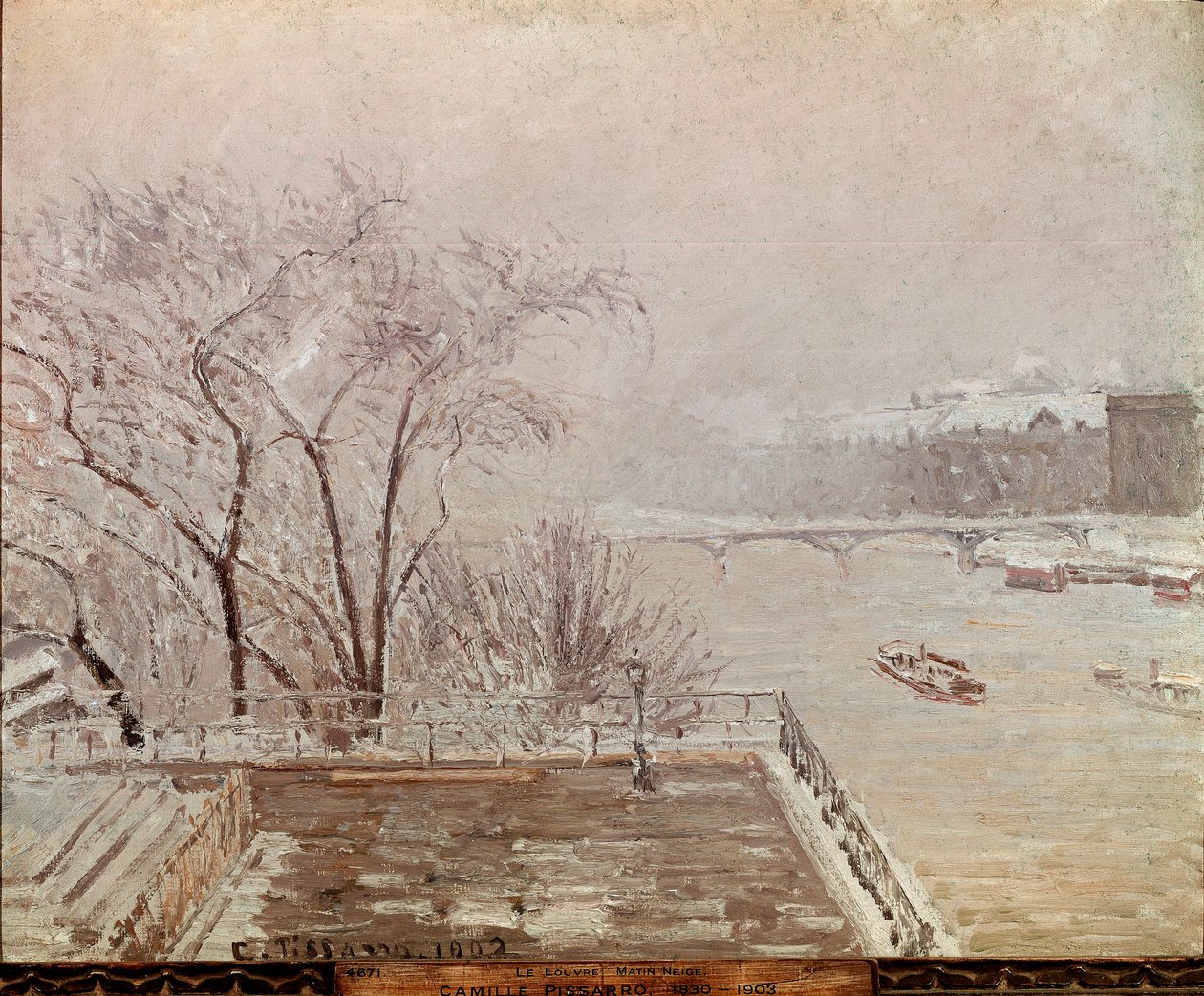 Manhã no Louvre, efeito neve. Pintura de Camille Pissarro (1830-1903) 1902. Óleo sobre tela. Dim: 65x81cm. Londres, Galeria Nacional de Camille Jacob Pissarro