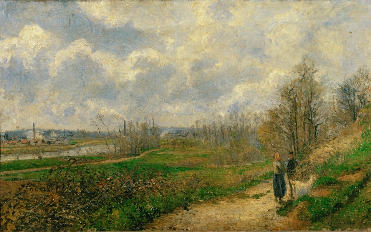 Caminho em Lechou ... (pintura sobre tela) de Camille Pissarro