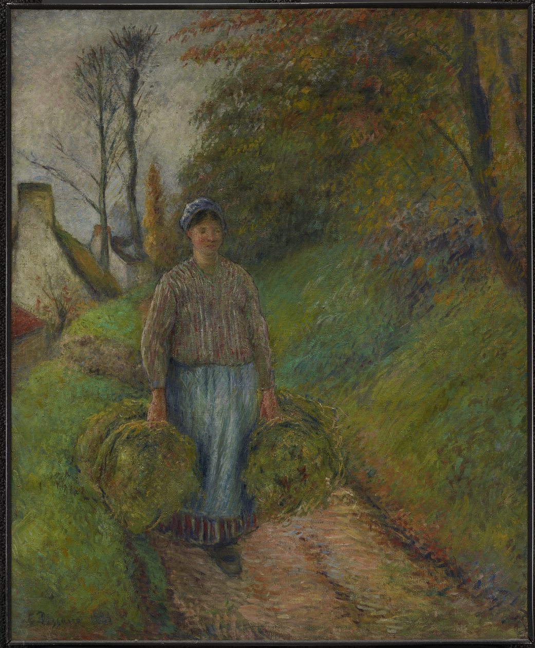Mulher Camponesa Transportadora de Dois Pacotes de Feno Editar isto no Wikidata
 de Camille Pissarro