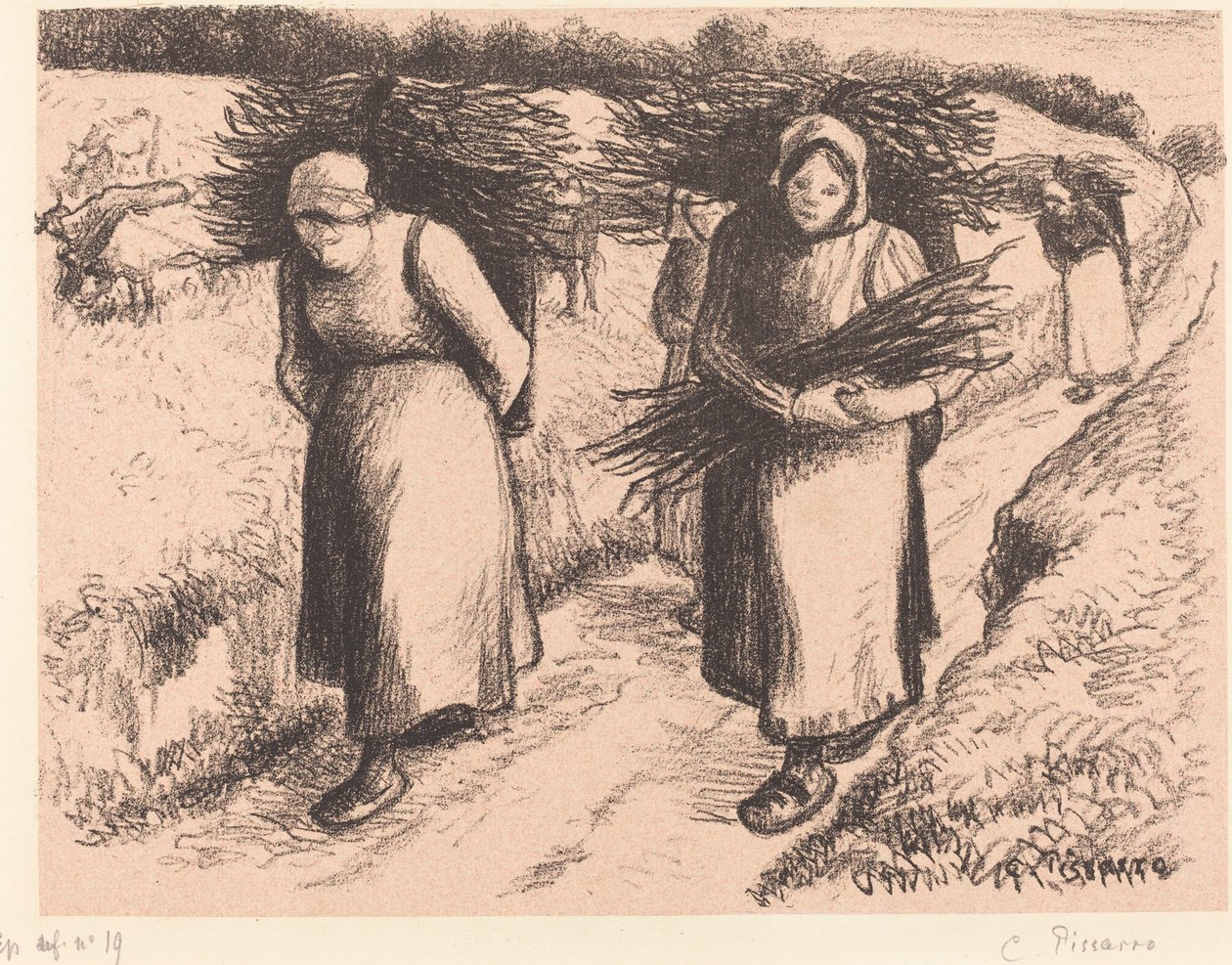 Camponeses Carregando Bastões Camponeses Carregando Bastões, 1896. de Camille Pissarro