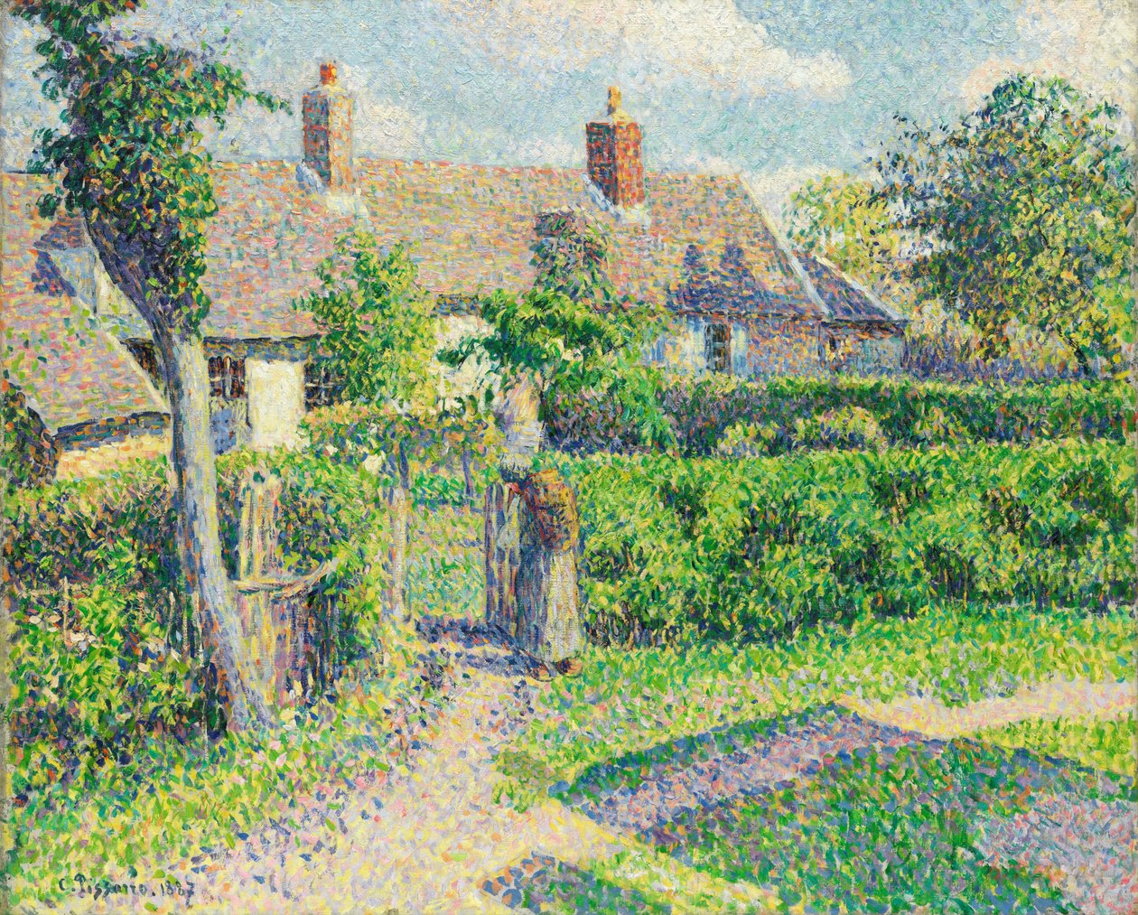 Casas de camponeses, Eragny, 1887 de Camille Jacob Pissarro