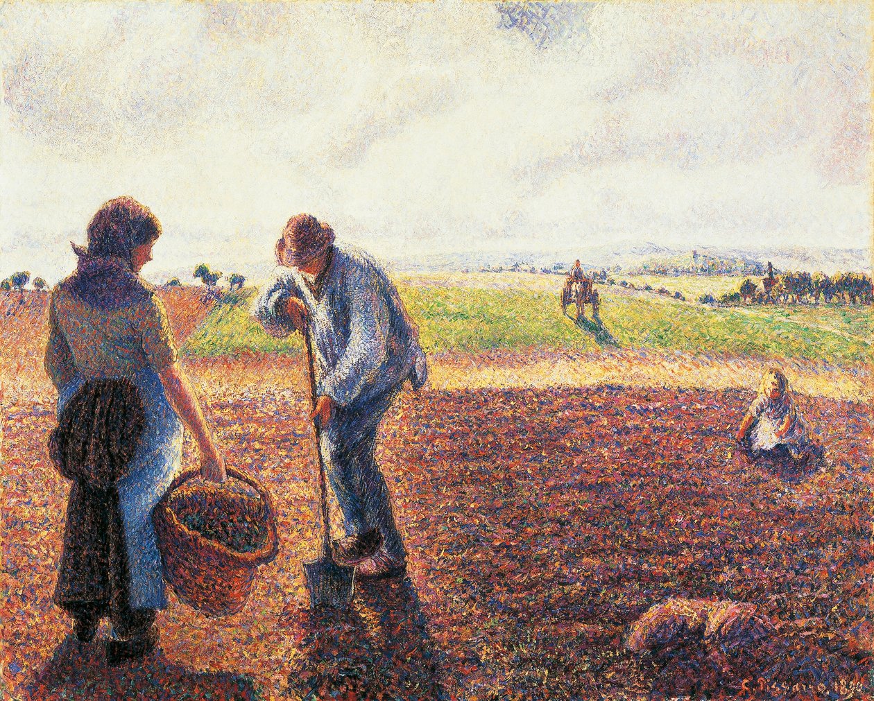 Camponeses no campo, Eragny de Camille Pissarro
