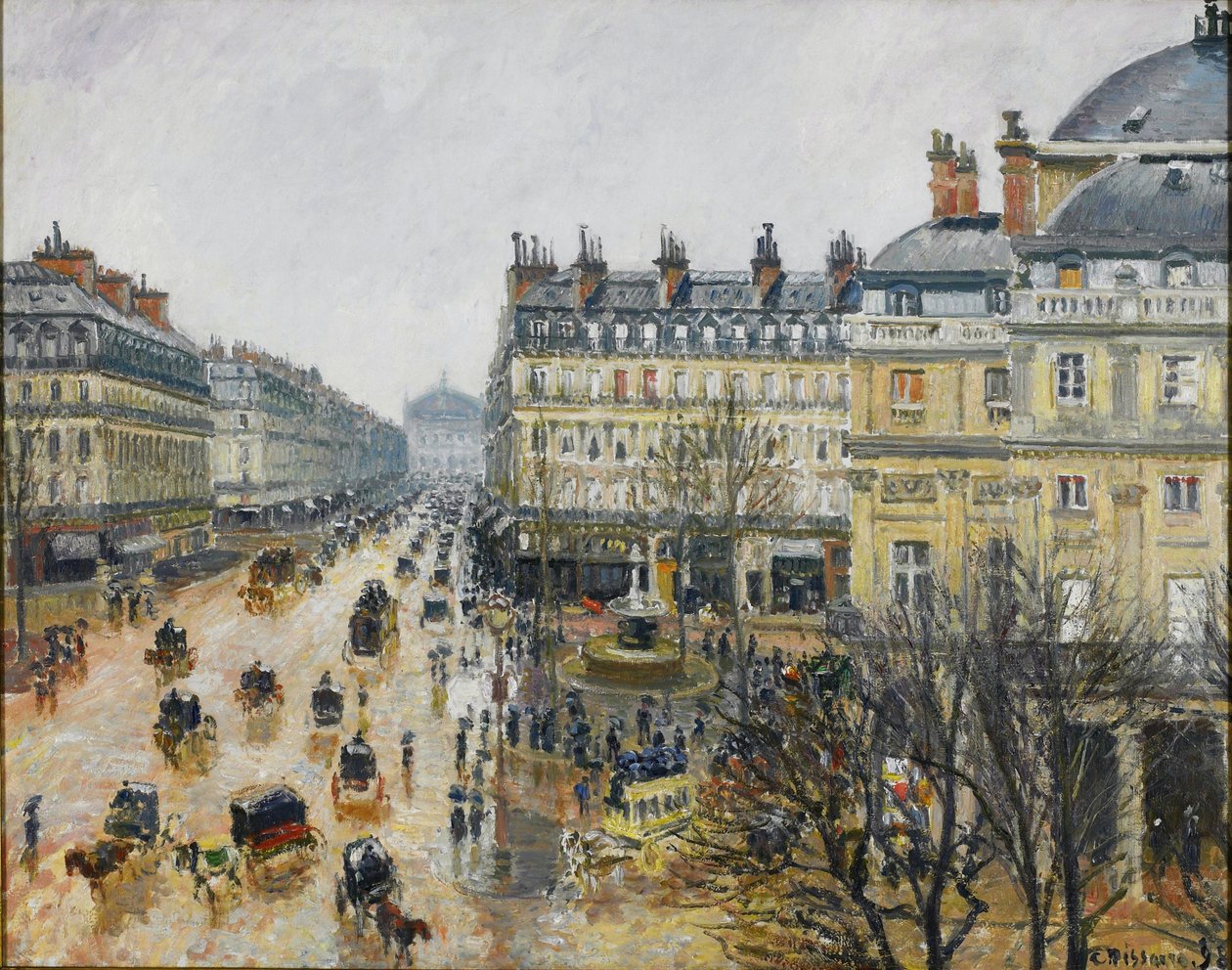 Praça do Teatro Francês, Paris: Rain de Camille Jacob Pissarro