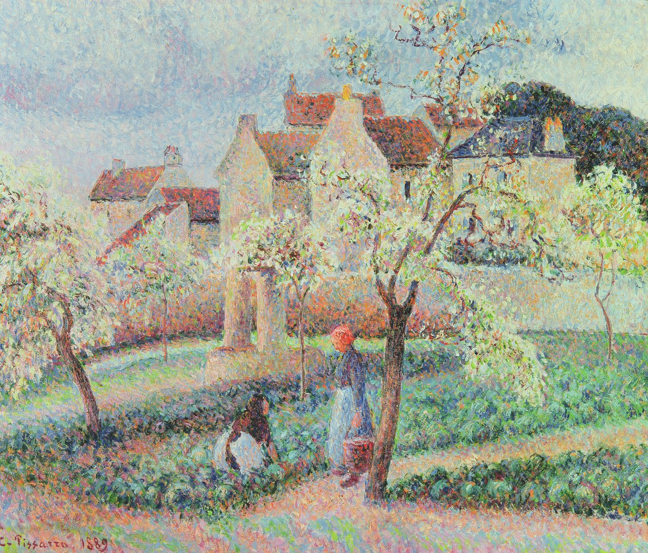 Ameixas em flor, 1889 de Camille Jacob Pissarro
