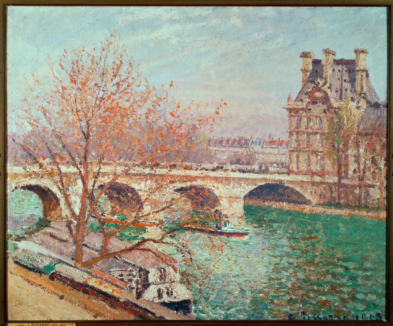 Pont Royal e Pavillon de Flore (pintura sobre tela) de Camille Pissarro