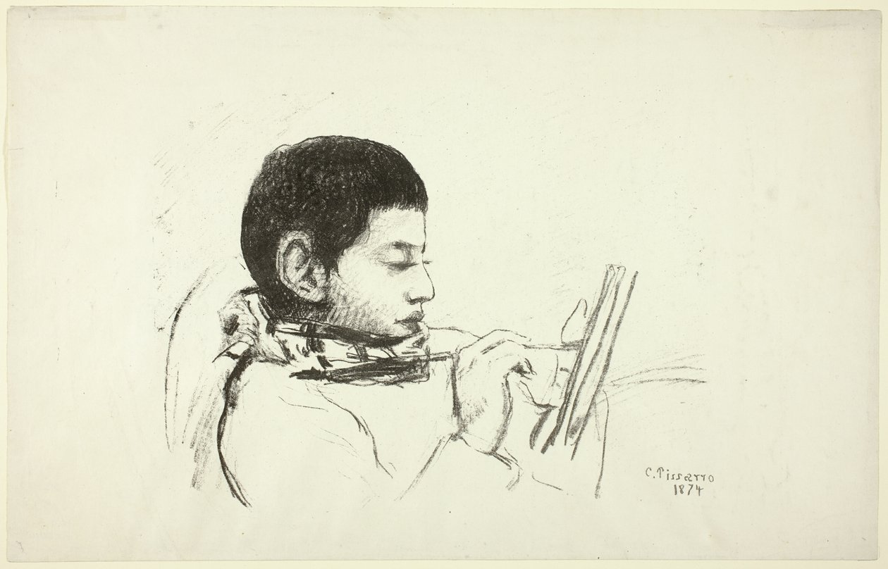 Retrato: Lucien Pissarro de Camille Pissarro