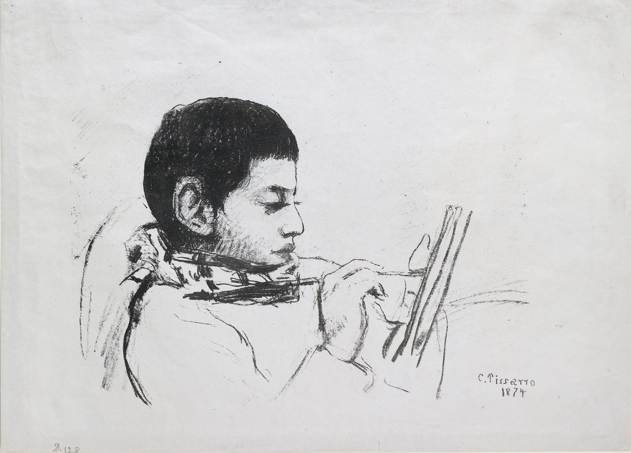 Retrato de Lucien Pissarro, 1874 de Camille Pissarro