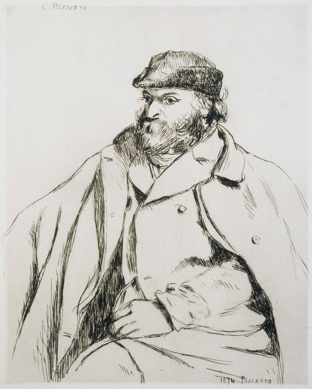 Retrato de Cézanne (Estado I) de Camille Jacob Pissarro