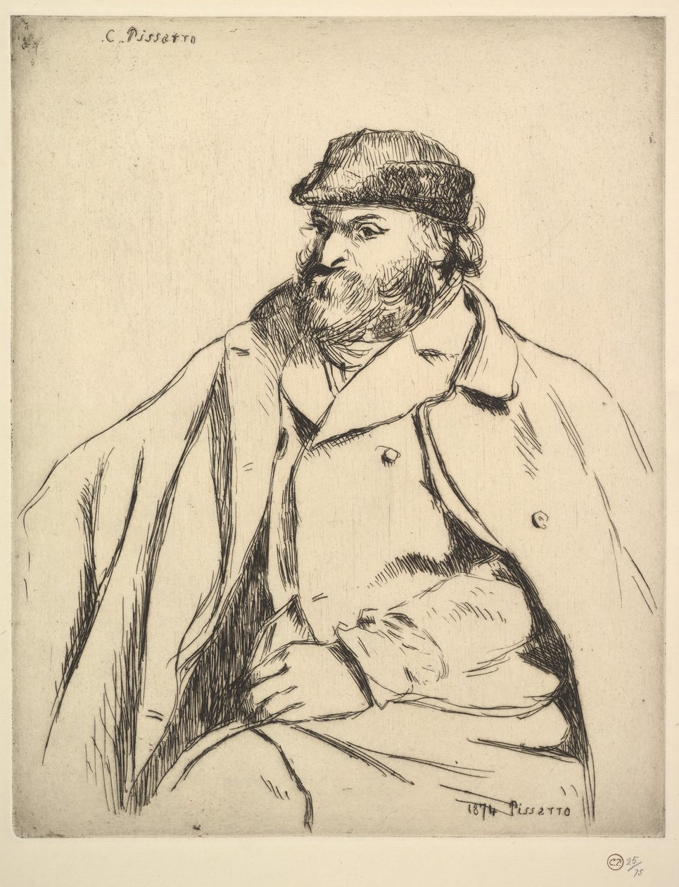 Retrato de Paul Cézanne, 1874. de Camille Pissarro