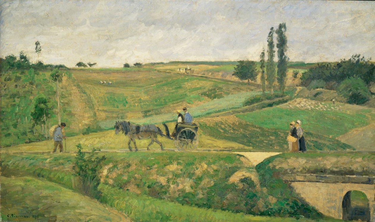 Estrada perto de Pontoise ... de Camille Pissarro