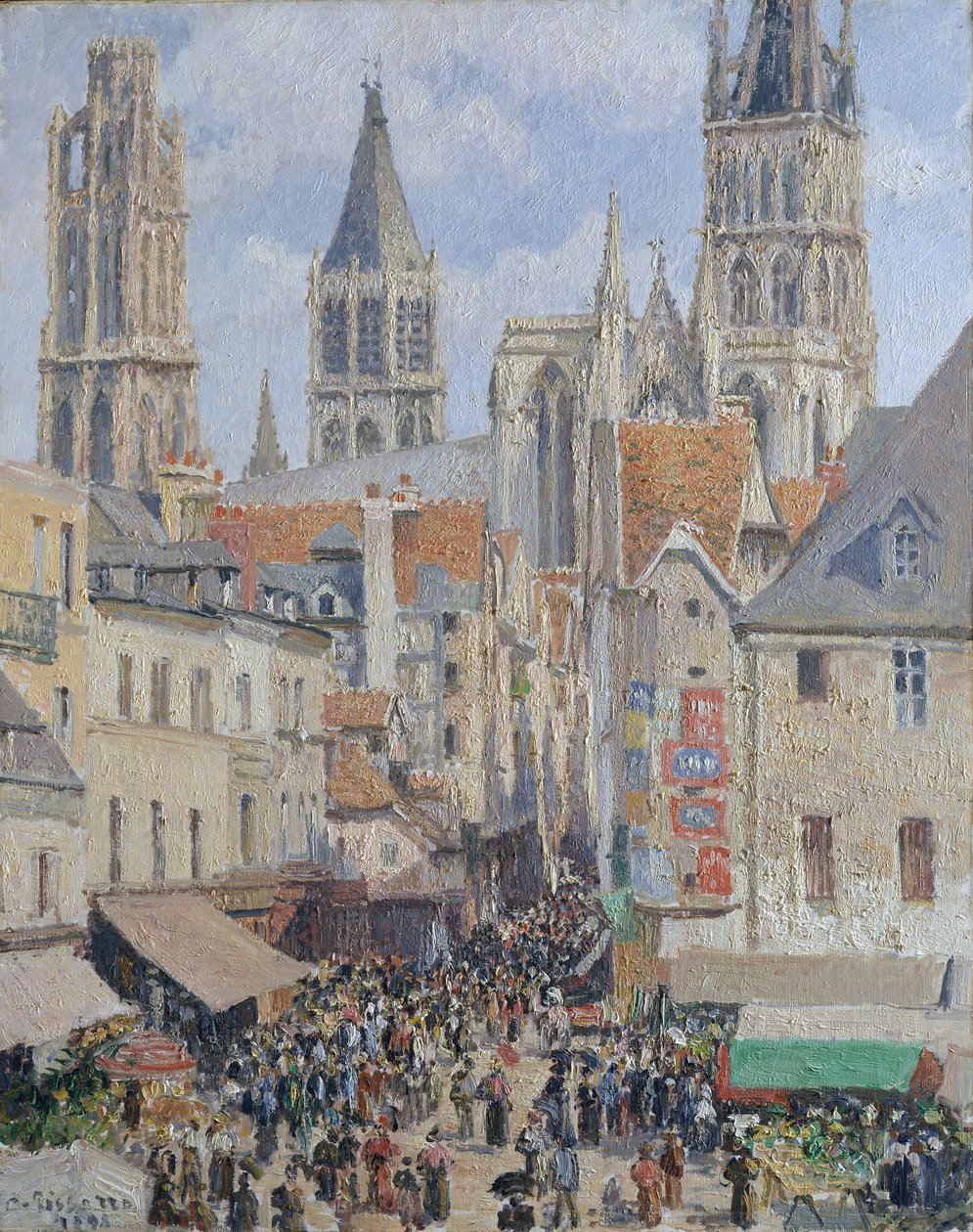 Rue de l&39;Épicerie, Rouen (efeito da luz solar) de Camille Jacob Pissarro