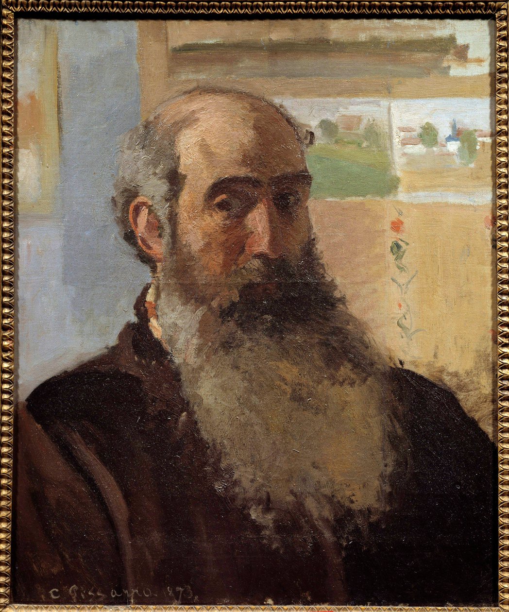 Auto-Retrato de Camille Pissarro (1830-1903) 1873 Sol. 0,56x0,46 m Paris, musee d