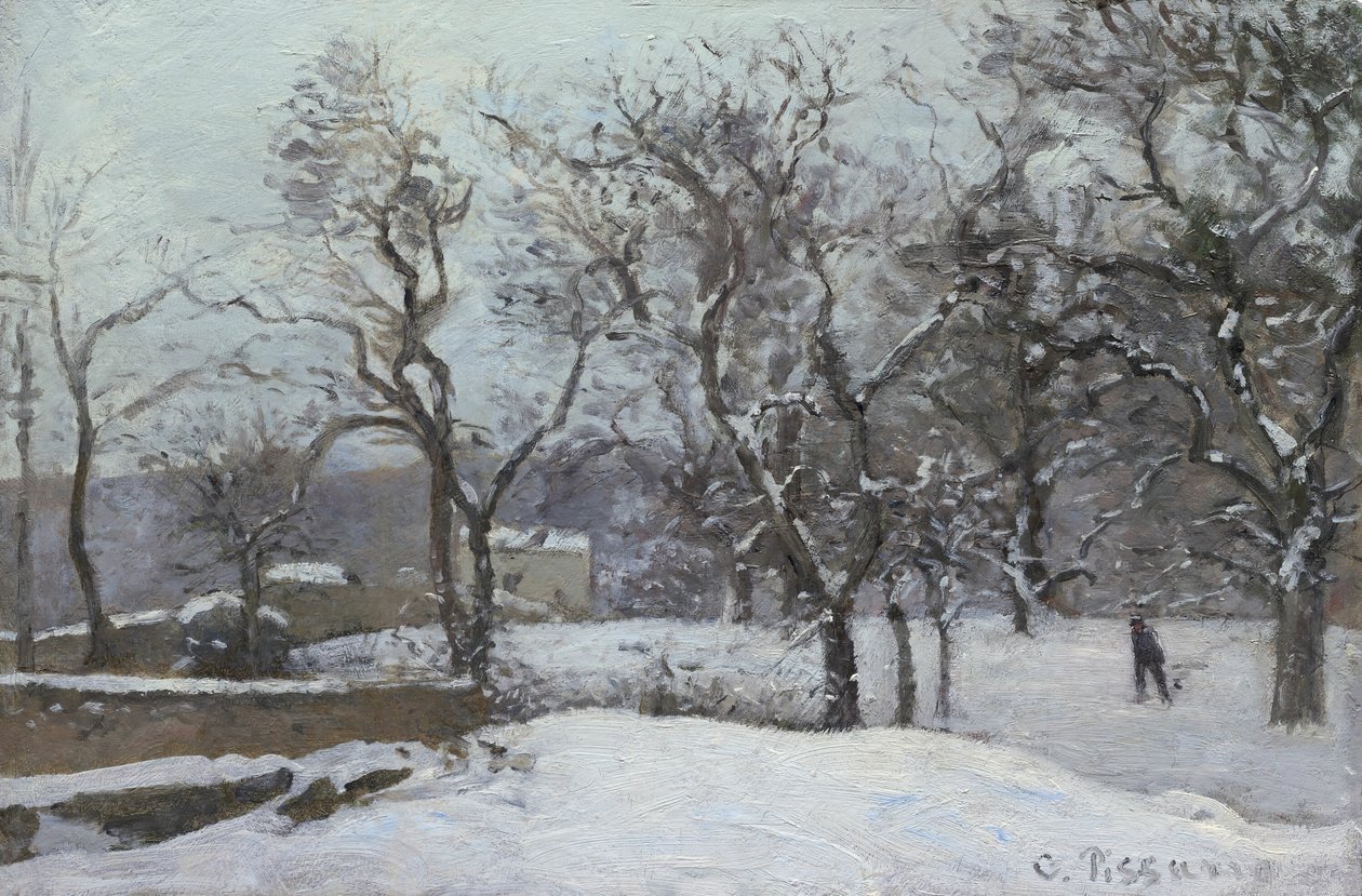 Neve em Louveciennes, c. 1870. de Camille Pissarro