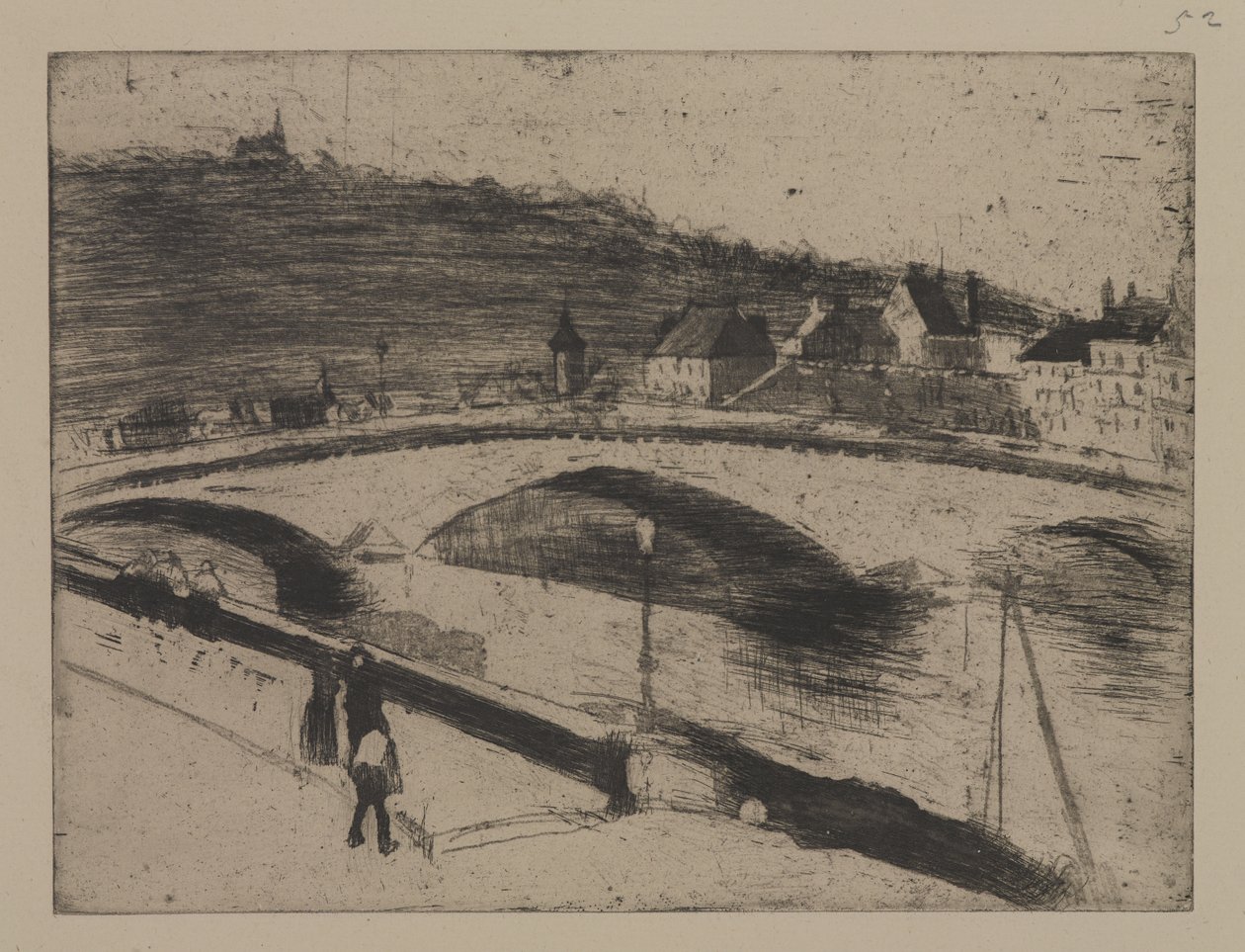Ponte de Pedra em Rouen de Camille Jacob Pissarro