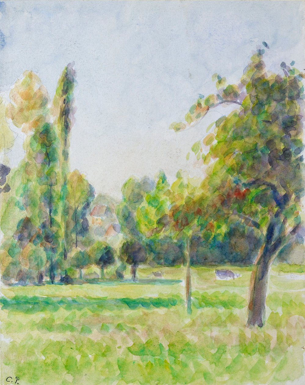 Estudo do pomar da casa do artista em Eragny-sur-Epte, c1890 de Camille Pissarro