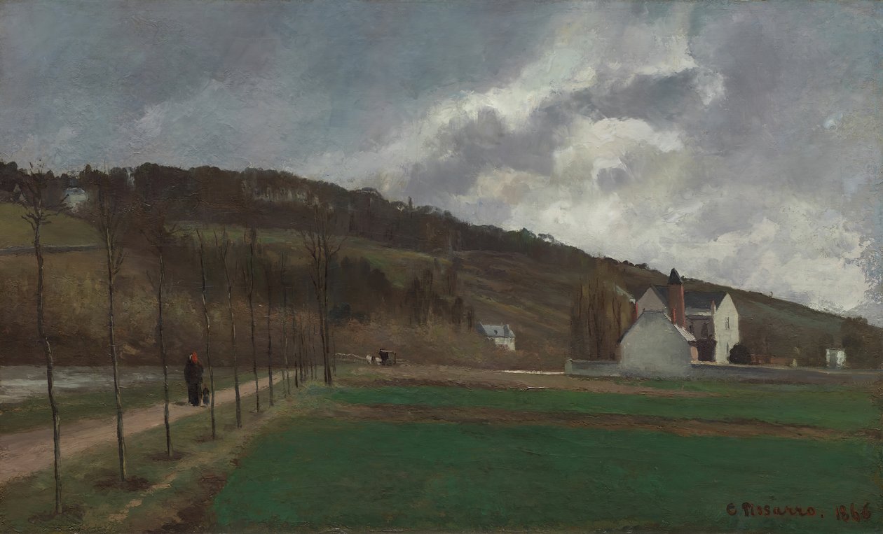 As margens do Marne no inverno, 1866. de Camille Pissarro